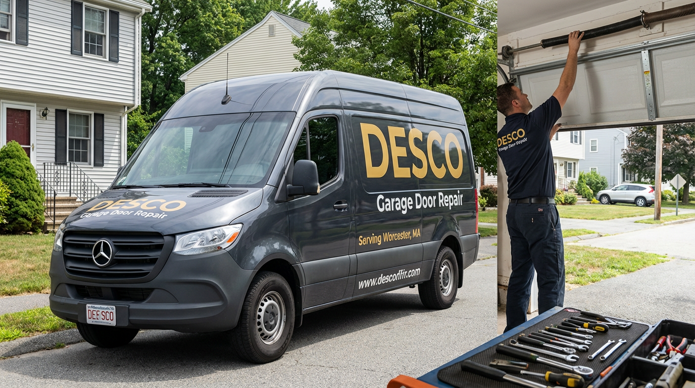 Desco Garage Door Repair service van and technician